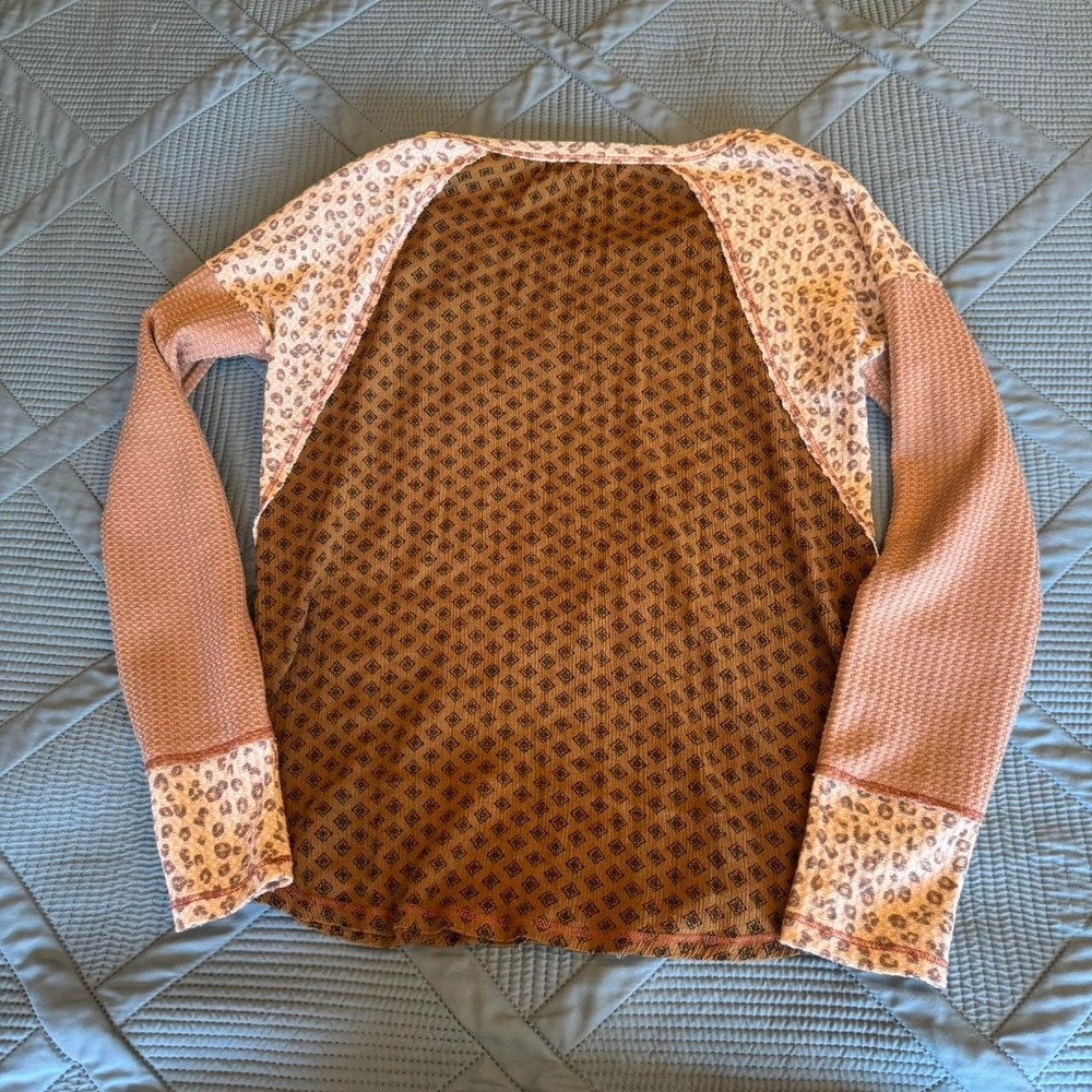 Mystree brown and beige leopard print long sleeve Size M - Picture 4 of 5